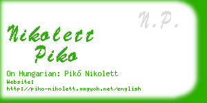 nikolett piko business card